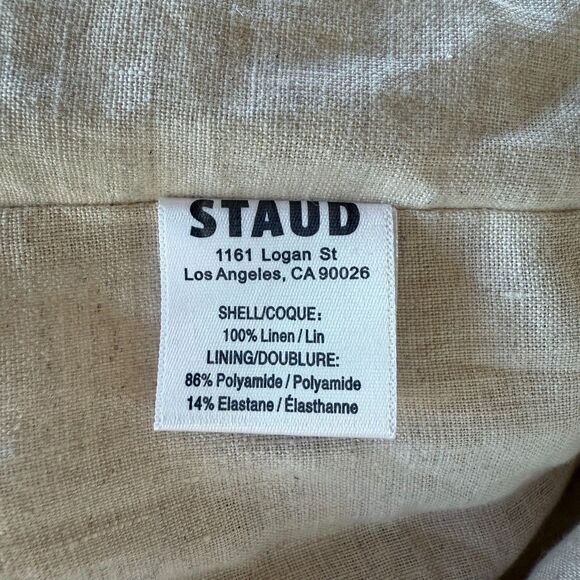 NWT STAUD Caravaggio Draped 100% Linen Maxi Dress in Natural Size 0 - Picture 10 of 15